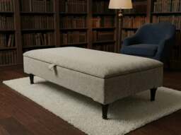 Rackhams Animal Print Cream Storage Ottoman Bench – Coffee Table, Pouffe Seat & Hidden Storage - 36 x 24 Inches (92 x 61cm) - thumbnail 1