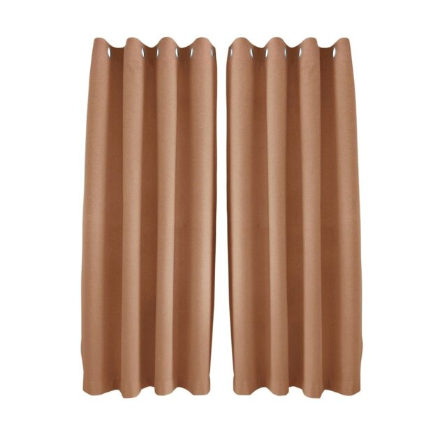 Rackhams Mustard Orange Linen Blackout Curtains - 46x54 Inch Drop - 2 Panel - image 1