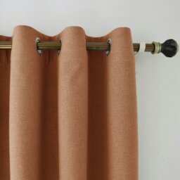 Rackhams Mustard Orange Linen Blackout Curtains - 46x54 Inch Drop - 2 Panel - thumbnail 2