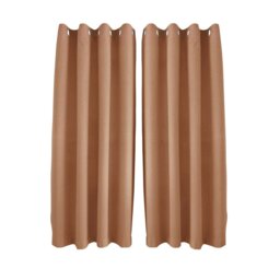 Rackhams Mustard Orange Linen Blackout Curtains - 46x54 Inch Drop - 2 Panel - thumbnail 1