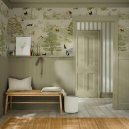 Rackhams Dog Walking Hambleton Sage Fixed Size Wall Mural - thumbnail 2