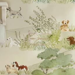 Rackhams Dog Walking Hambleton Sage Fixed Size Wall Mural - thumbnail 5