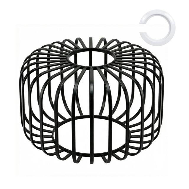 Rackhams Industrial Ceiling Pendant Light Shade Black Metal Cage Lamp Shade 28.5cm - image 1