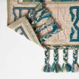 Rackhams Matala Green & Blue Kilim Wool Rug - 120 x 170 cm - thumbnail 6