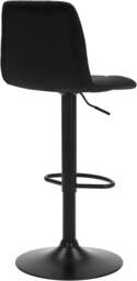 Rackhams Verona Velvet Kitchen Bar Stools, Matt Black Stem & Base, Height Adjustable Gas Lift With Backrest, Breakfast Bar Stool - Black - thumbnail 4