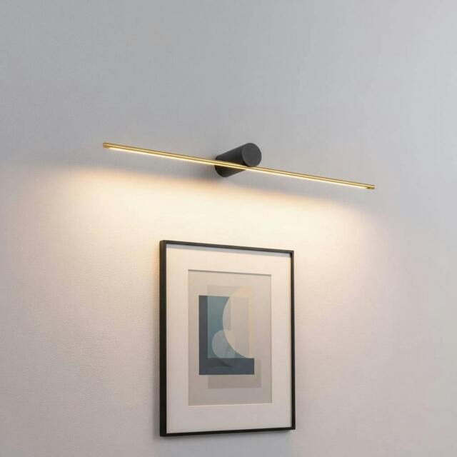 Rackhams 11 Watt Black and Gold 800mm Wide LED Picture Lamp - image 1