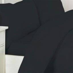 Rackhams Egyptian Cotton Housewife Pillowcase Pair 200 Thread Count Dark - Black - Housewife Pillowcase Pair - thumbnail 3