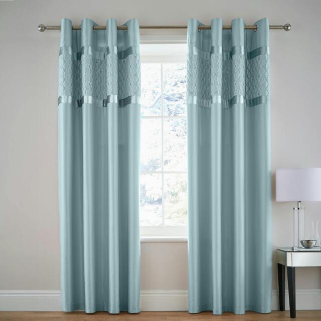 "Rackhams Sequin Cluster Eyelet Curtains - Blue - 66x72""" - image 1