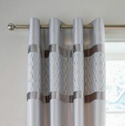 "Rackhams Sequin Cluster Eyelet Curtains - Blue - 66x72""" - thumbnail 5