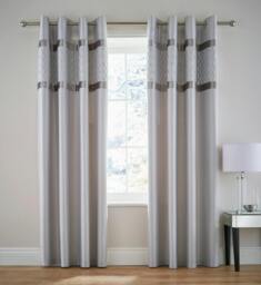 "Rackhams Sequin Cluster Eyelet Curtains - Blue - 66x72""" - thumbnail 4