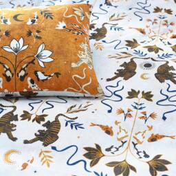 Rackhams Tiger Fish Botanical Duvet Cover Set - Multicoloured - King - Multicoloured - 50% Cotton/50% Polyester - thumbnail 2