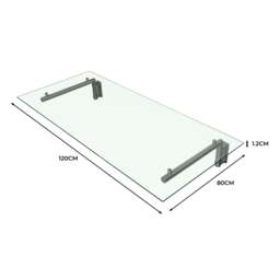 Rackhams Glass Door Canopy & Brackets - 120cm W x 80cm D - thumbnail 5