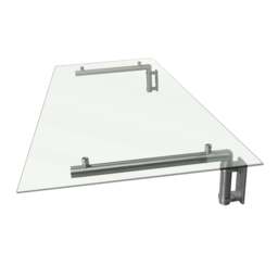 Rackhams Glass Door Canopy & Brackets - 120cm W x 80cm D - thumbnail 4
