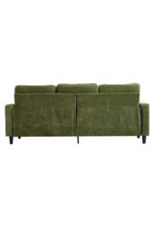 Rackhams Polyester Upholstered L-Shaped 3-Seater Sectional Sofa with Ottoman - Green - One Size - thumbnail 5