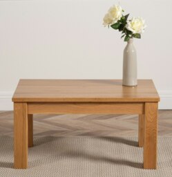 Rackhams Oslo Solid Oak Coffee Table for Living Room - Brown - thumbnail 2