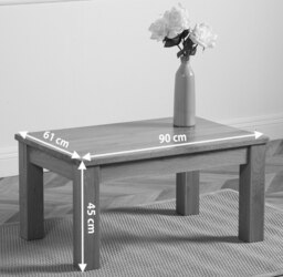 Rackhams Oslo Solid Oak Coffee Table for Living Room - Brown - thumbnail 4