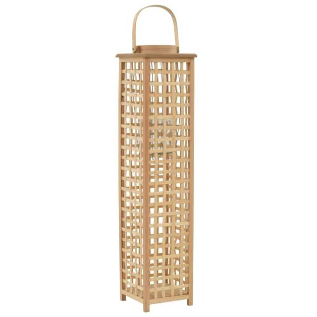 Rackhams Hanging Candle Lantern Holder Bamboo Natural