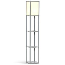 Rackhams Floor Lamp Reading Lamp with 3-Tier Storage Shelf Grey - thumbnail 2