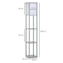 Rackhams Floor Lamp Reading Lamp with 3-Tier Storage Shelf Grey - thumbnail 4