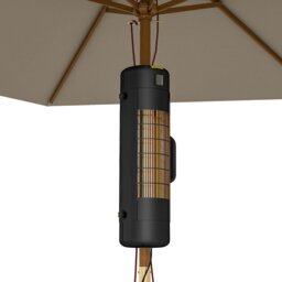 Rackhams Electric Parasol Mounted Patio Heater, Outdoor Heater, 2 Setting - Black - Dia. 20 x 70H cm - thumbnail 2