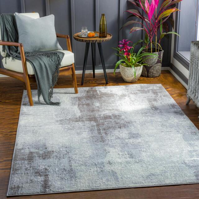 Rackhams Wanderlust-Abstract Blue Grey Black Modern Marble Rug - 200 x 275 cm - image 1