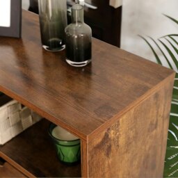 Rackhams 2 Drawer Shoe Storage Cabinet With Shelf Rustic Brown - thumbnail 4