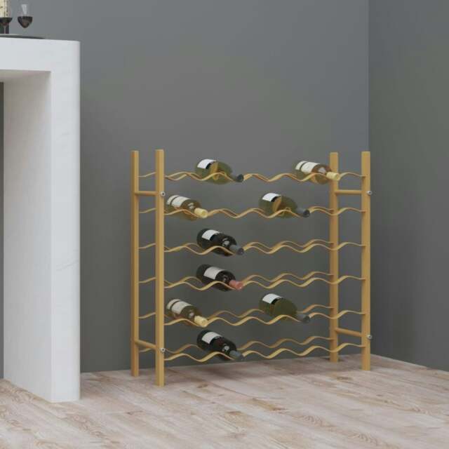 Rackhams Wine Rack for 36 Bottles Gold Metal