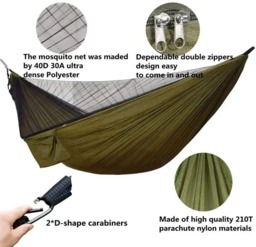 Rackhams Portable Hammock with Canopy & Bug Net - Camouflage and black - thumbnail 5