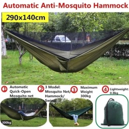 Rackhams Portable Hammock with Canopy & Bug Net - Camouflage and black - thumbnail 3