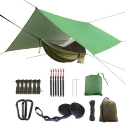 Rackhams Portable Hammock with Canopy & Bug Net - Camouflage and black - thumbnail 2