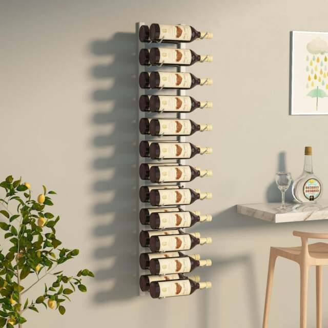 Rackhams Wall Mounted Wine Rack for 24 Bottles White Iron