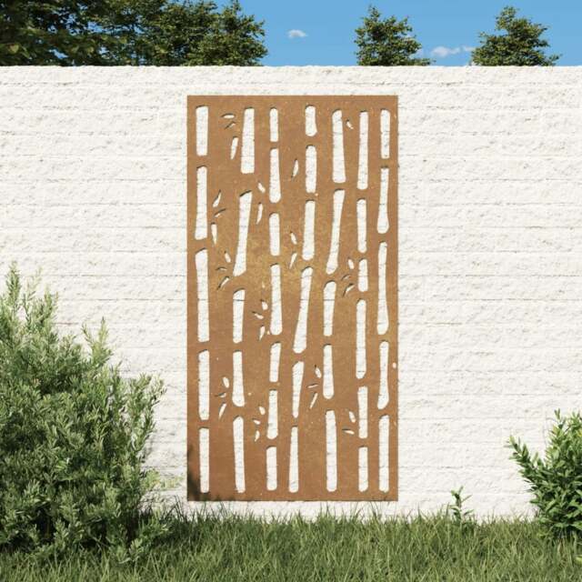 Rackhams Garden Wall Decoration 105x55 cm Corten Steel Bamboo Design