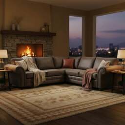 Rackhams Oakland 5 Seater Leather Corner Sofa Chesterfield Style - Charcoal - thumbnail 4