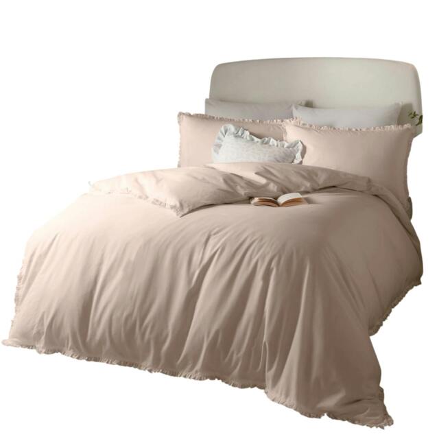 Rackhams Tilly Ruffles Cotton Duvet Cover Set - Blush Pink - King - Blush Pink - 100% Cotton - image 1