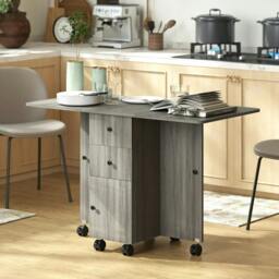 Rackhams Multi-Storage Six-Person Drop Leaf Dining Table - Grey - thumbnail 2