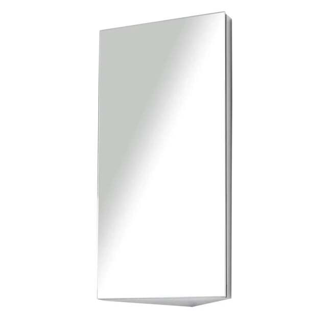 Rackhams Stainless Steel Wall mounted Bathroom Corner Mirror Storage Cabinet Single Door 300mm (W) - image 1