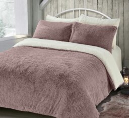 Rackhams Alaska Shaggy Faux Fur Fluffy and Warm Fleece Duvet Cover Set - Cream - Single - thumbnail 4