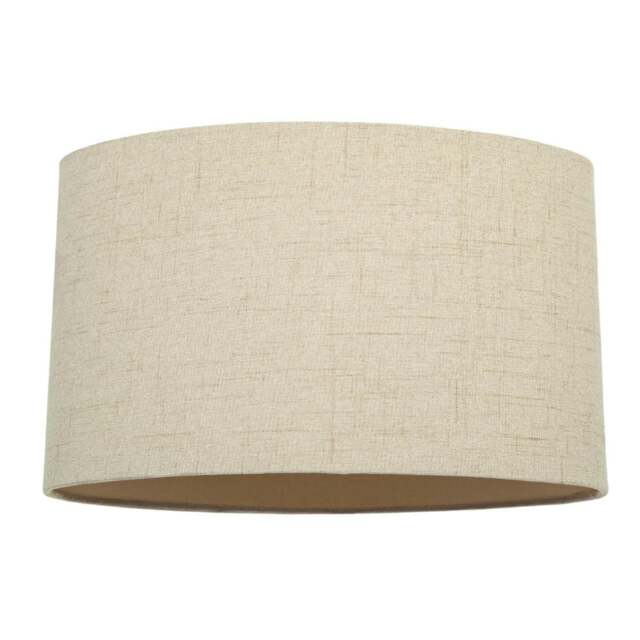 Rackhams Contemporary and Sleek Taupe Stitched Effect Linen Fabric Oval Lamp Shade - image 1