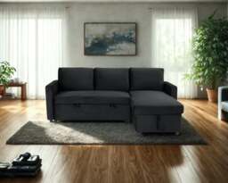 Rackhams The Tranquilo 3 Seater Sofa Bed in Black or Navy - Navy - thumbnail 1