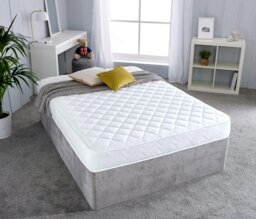 "Rackhams Darcy Diamond Micro Quilted Spring Mattress - 7"" Deep - White - 1 - 4ft6 Double Mattress (135cm x 190cm)" - thumbnail 1