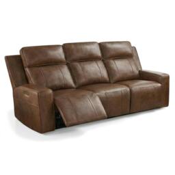 Rackhams Barcino Leather Look Electric Reclining Sofa Suite 3 + 2 USB Charging - Grey - thumbnail 5