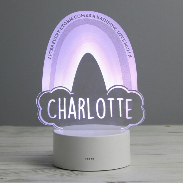 Rackhams Personalised Rainbow LED Colour Changing Night Light - image 1