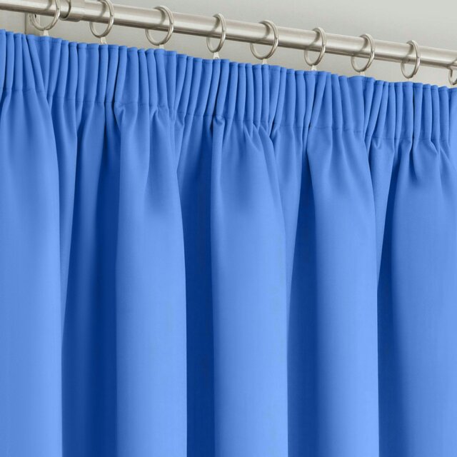 Rackhams Manhattan Pencil Pleat Blackout Curtains - 163cm x 228cm - Blue
