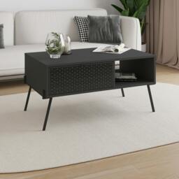 Rackhams Naive Anthracite Grey UV Pattern Coffee Table (W) 103cm - Anthracite - thumbnail 2