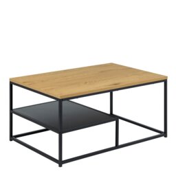 Rackhams Gila Coffee Table with Open Shelf in Oak - 1 - Natural - Brown