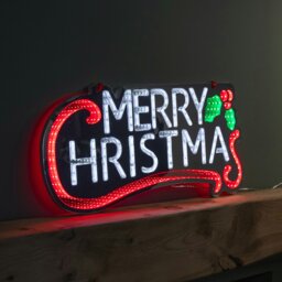 Rackhams 60cm Light up Hanging Merry Christmas Infinity Mirror Decoration with LEDs - thumbnail 3