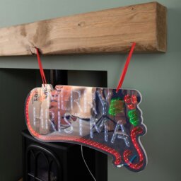 Rackhams 60cm Light up Hanging Merry Christmas Infinity Mirror Decoration with LEDs - thumbnail 6