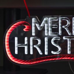 Rackhams 60cm Light up Hanging Merry Christmas Infinity Mirror Decoration with LEDs - thumbnail 4