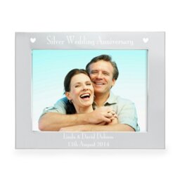 Rackhams Personalised Silver Anniversary 5x7 Landscape Photo Frame - thumbnail 2
