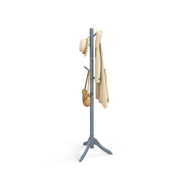 Rackhams Wooden Coat Stand with 3 Height Options and 8 Hanging Hooks - image 1